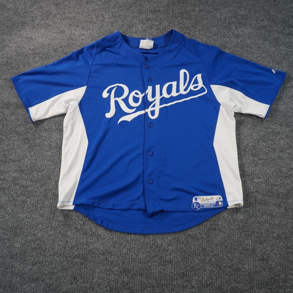 Majestic Kansas City Royals Jersey Mens Medium Blue MLB Authentic Collection